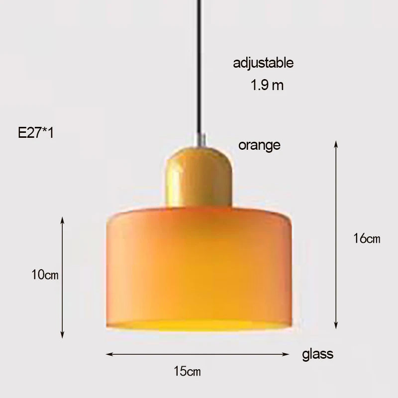 Mira orange glass pendant dimensions with an orange top
