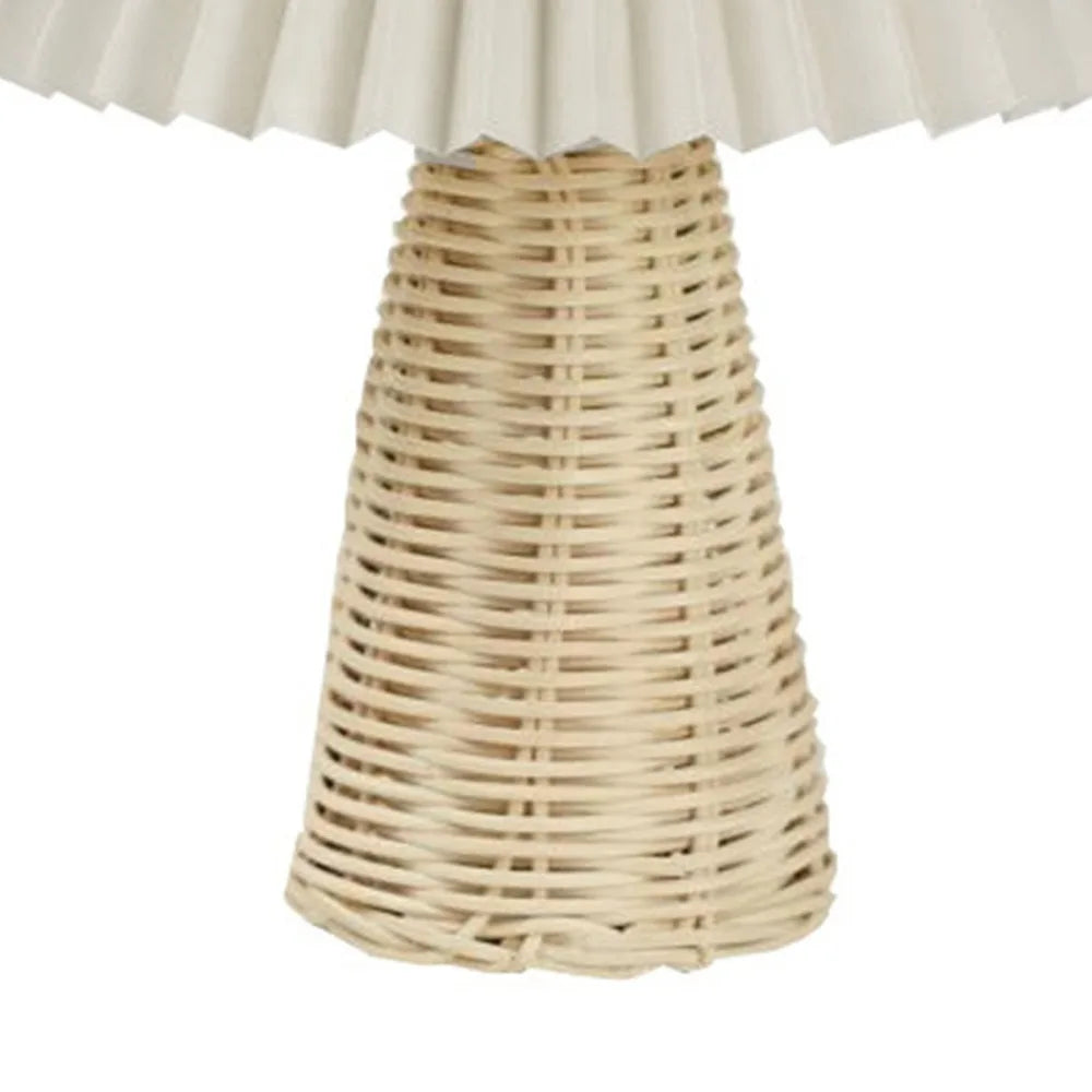 Senna USB-Powered Rattan Pleated Table Lamp - product view 4