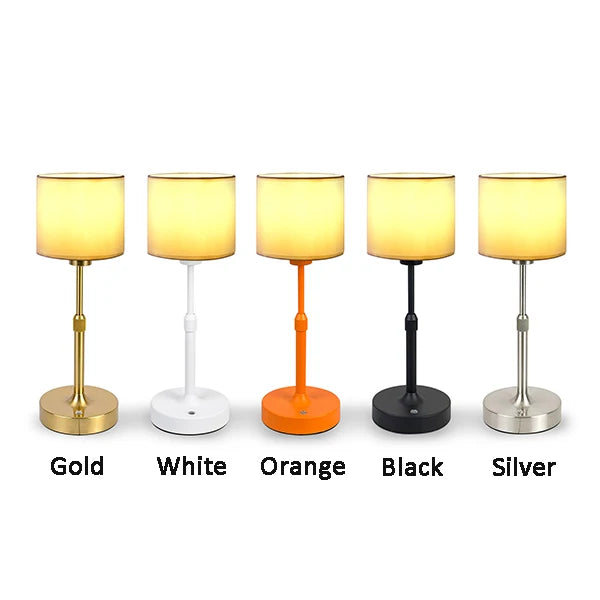 Nella lamps with drum shades in five base colors