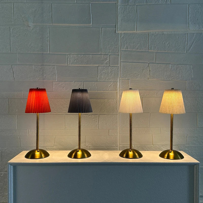 Rumi Pleated Cordless Rechargeable Table Lamp - product view 6