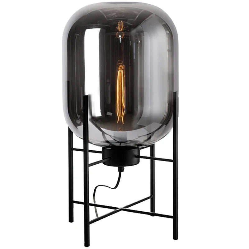 Astrid Plug-In Smoked Glass Table Lamp - product view 6