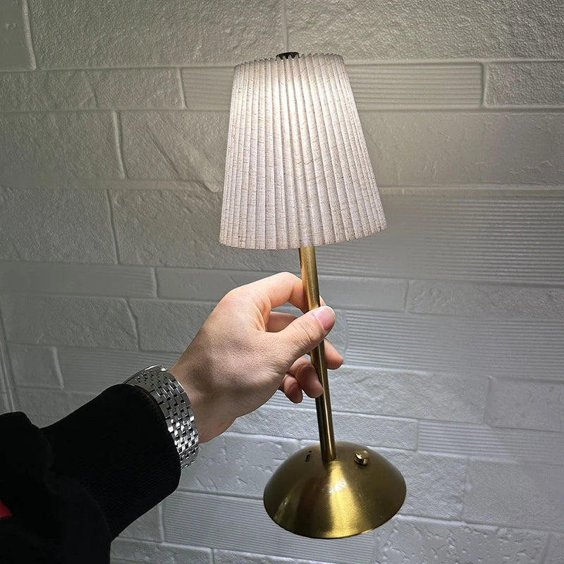 Rumi Pleated Cordless Rechargeable Table Lamp - product view 5