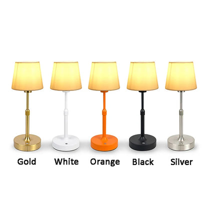 Linden cordless lamp with tapered shades in five base colors
