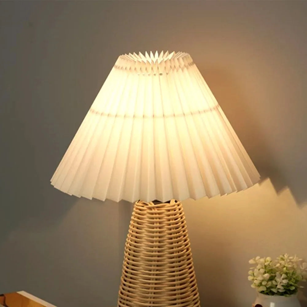 Senna USB-Powered Rattan Pleated Table Lamp - product view 8
