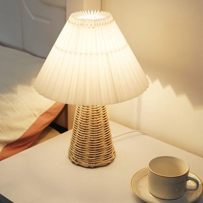 Senna USB-Powered Rattan Pleated Table Lamp - product view 15