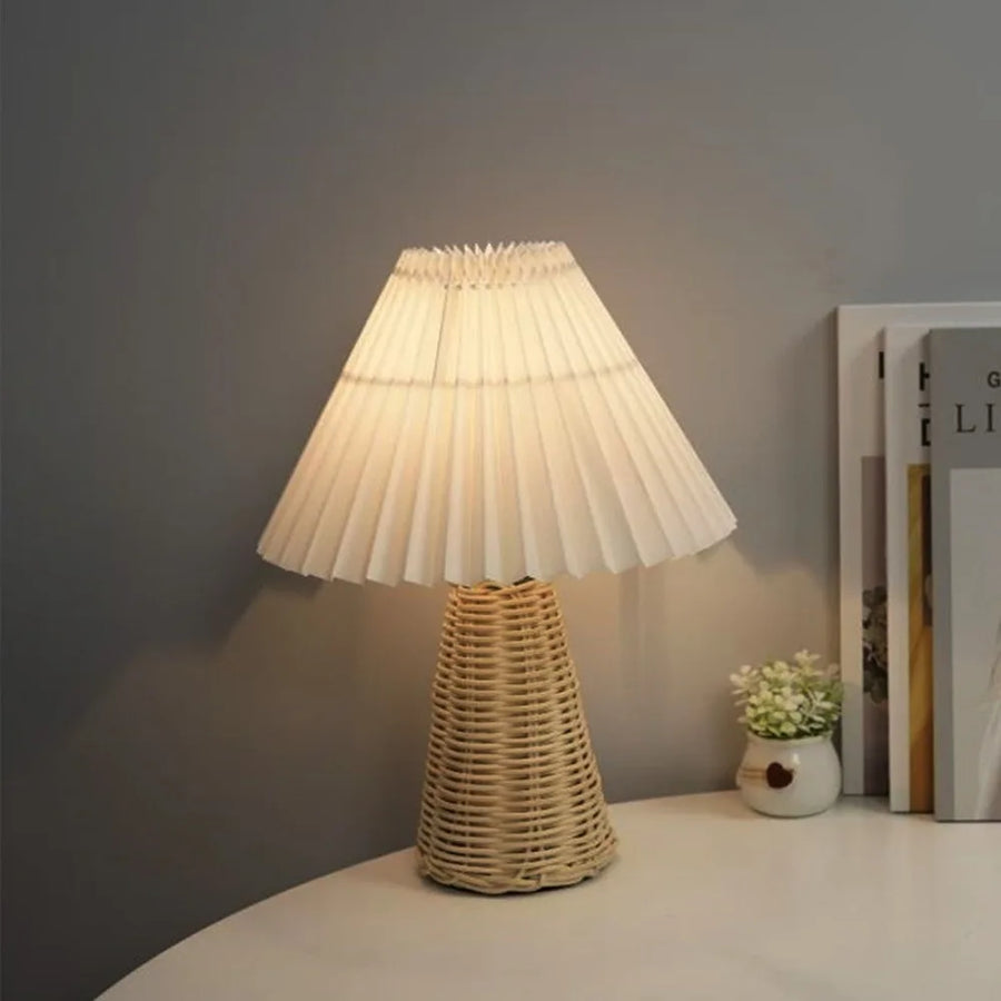 Senna USB-Powered Rattan Pleated Table Lamp - product view 9