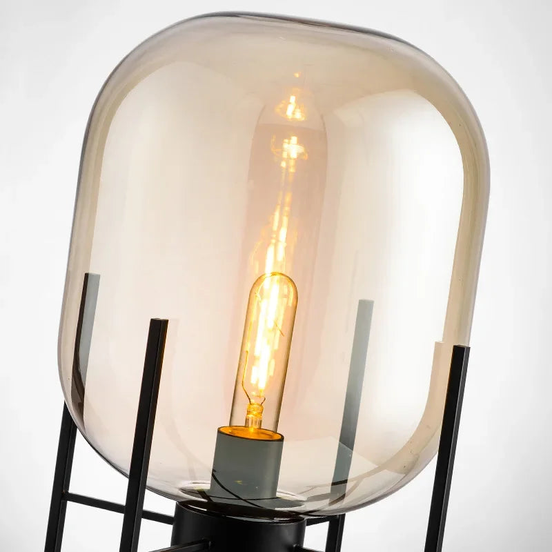 Astrid Plug-In Smoked Glass Table Lamp - product view 4