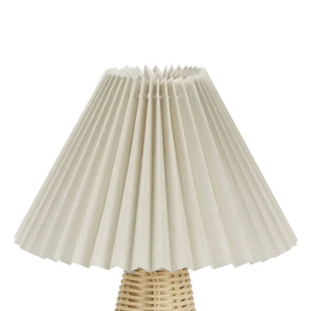 Senna USB-Powered Rattan Pleated Table Lamp - product view 2
