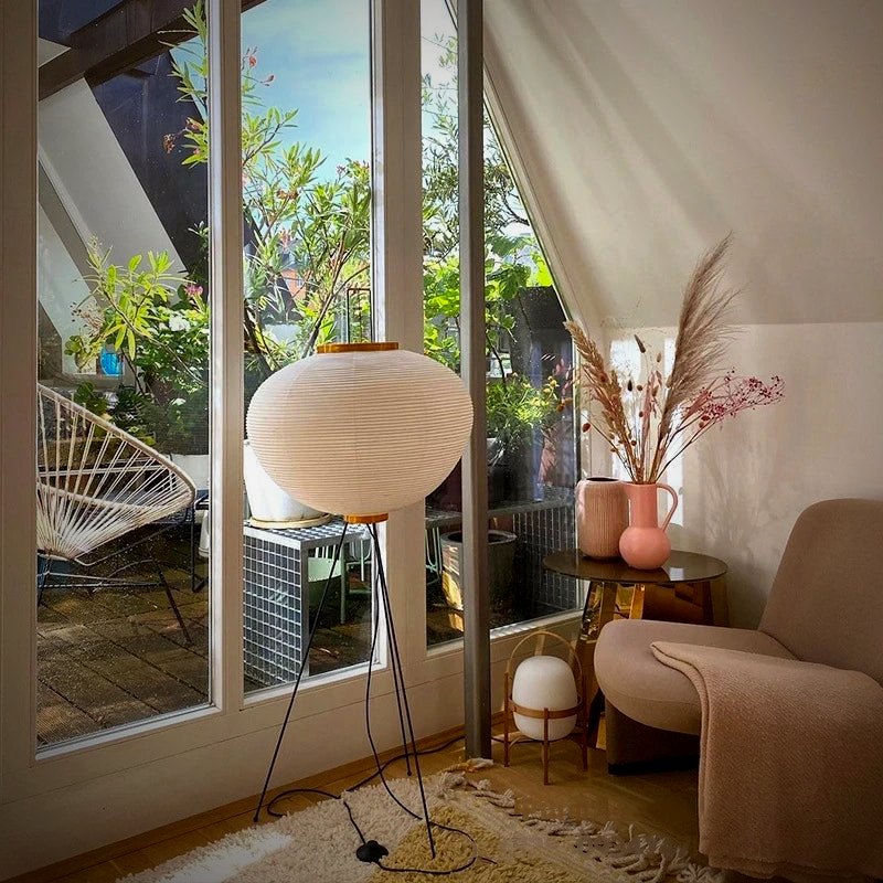 Nara floor lamp in a sunroom